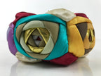 Japanese Buddhist Orin Bell Singing Bowl Fabric Pillow Multicolor Floral BA547