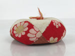 Japanese Buddhist Orin Bell Singing Bowl Fabric Pillow Red Chrysanthemum BA894