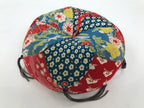 Japanese Buddhist Orin Bell Singing Bowl Fabric Pillow Shochikubai Floral BA889
