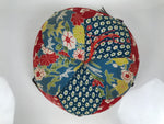 Japanese Buddhist Orin Bell Singing Bowl Fabric Pillow Shochikubai Floral BA889