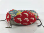 Japanese Buddhist Orin Bell Singing Bowl Fabric Pillow Shochikubai Floral BA889