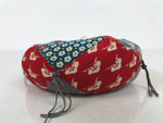 Japanese Buddhist Orin Bell Singing Bowl Fabric Pillow Shochikubai Floral BA889