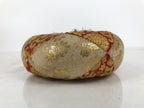 Japanese Buddhist Orin Bell Singing Bowl Fabric Pillow Vtg Beige Red Gold BA891