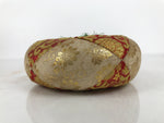 Japanese Buddhist Orin Bell Singing Bowl Fabric Pillow Vtg Beige Red Gold BA891