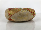 Japanese Buddhist Orin Bell Singing Bowl Fabric Pillow Vtg Beige Red Gold BA891