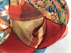 Japanese Buddhist Orin Bell Singing Bowl Fabric Pillow Vtg Blue Purple BA551