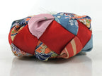 Japanese Buddhist Orin Bell Singing Bowl Fabric Pillow Vtg Blue Purple BA551