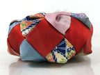 Japanese Buddhist Orin Bell Singing Bowl Fabric Pillow Vtg Blue Purple BA551