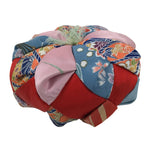 Japanese Buddhist Orin Bell Singing Bowl Fabric Pillow Vtg Blue Purple BA551