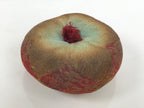 Japanese Buddhist Orin Bell Singing Bowl Fabric Pillow Vtg Blue Red Gold BA895
