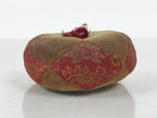Japanese Buddhist Orin Bell Singing Bowl Fabric Pillow Vtg Blue Red Gold BA895