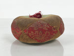 Japanese Buddhist Orin Bell Singing Bowl Fabric Pillow Vtg Blue Red Gold BA895