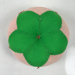 Japanese Buddhist Orin Bell Singing Bowl Fabric Pillow Vtg Green Pink BA558