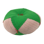 Japanese Buddhist Orin Bell Singing Bowl Fabric Pillow Vtg Green Pink BA558