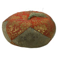 Japanese Buddhist Orin Bell Singing Bowl Fabric Pillow Vtg Orange Gold BA729