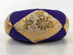 Japanese Buddhist Orin Bell Singing Bowl Fabric Pillow Vtg Purple Gold BA543