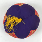 Japanese Buddhist Orin Bell Singing Bowl Fabric Pillow Vtg Purple Red Gold BA559