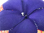 Japanese Buddhist Orin Bell Singing Bowl Fabric Pillow Vtg Purple Red Gold BA559