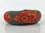 Japanese Buddhist Orin Bell Singing Bowl Fabric Pillow Vtg Purple Red Gold BA890