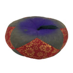 Japanese Buddhist Orin Bell Singing Bowl Fabric Pillow Vtg Purple Red Gold BA890