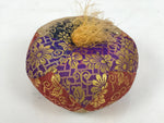 Japanese Buddhist Orin Bell Singing Bowl Fabric Pillow Vtg Purple Red Gold BA892