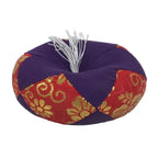 Japanese Buddhist Orin Bell Singing Bowl Fabric Pillow Vtg Purple Red Gold BA896
