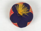 Japanese Buddhist Orin Bell Singing Bowl Fabric Pillow Vtg Purple Red Gold BA897