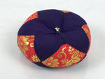 Japanese Buddhist Orin Bell Singing Bowl Fabric Pillow Vtg Purple Red Gold BA897