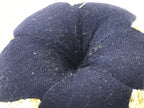 Japanese Buddhist Orin Bell Singing Bowl Fabric Pillow Vtg Small Blue Gold BA561