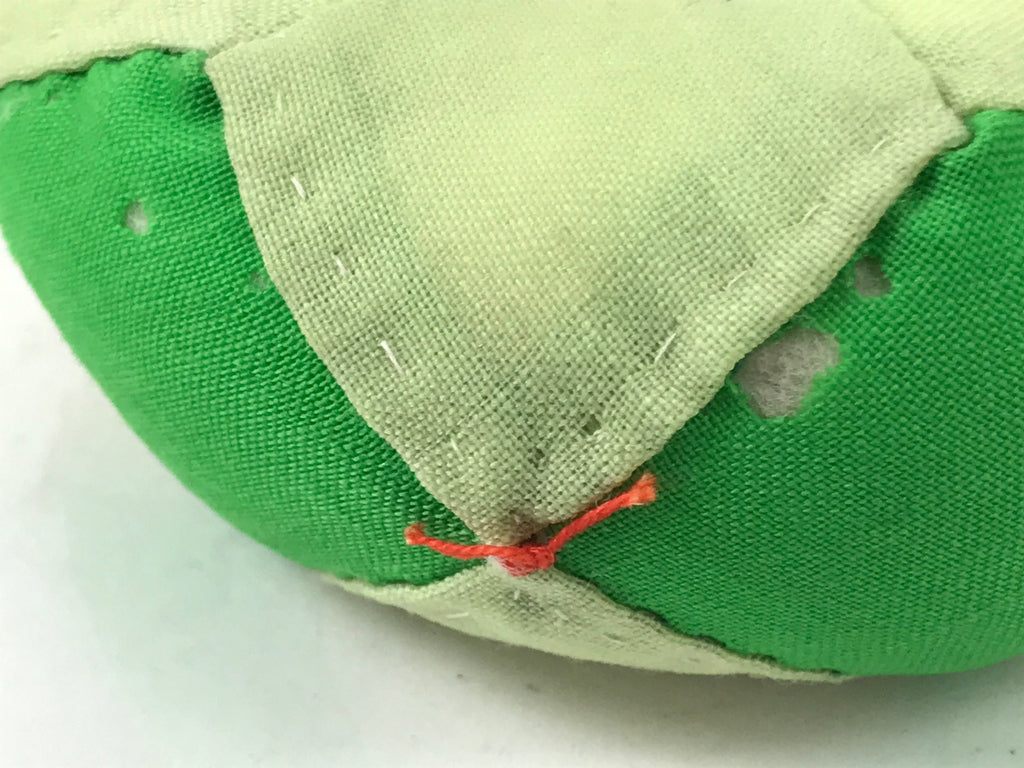 Japanese Buddhist Orin Bell Singing Bowl Fabric Pillow Vtg Small Green BA557