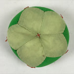 Japanese Buddhist Orin Bell Singing Bowl Fabric Pillow Vtg Small Green BA557