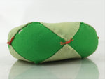 Japanese Buddhist Orin Bell Singing Bowl Fabric Pillow Vtg Small Green BA557