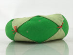 Japanese Buddhist Orin Bell Singing Bowl Fabric Pillow Vtg Small Green BA557