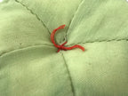 Japanese Buddhist Orin Bell Singing Bowl Fabric Pillow Vtg Small Green BA557