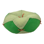 Japanese Buddhist Orin Bell Singing Bowl Fabric Pillow Vtg Small Green BA557