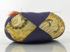 Japanese Buddhist Orin Bell Singing Bowl Fabric Pillow Vtg Small Purple BA563