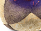 Japanese Buddhist Orin Bell Singing Bowl Fabric Pillow Vtg Small Purple BA564