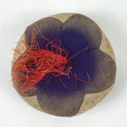 Japanese Buddhist Orin Bell Singing Bowl Fabric Pillow Vtg Small Purple BA564