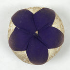 Japanese Buddhist Orin Bell Singing Bowl Fabric Pillow Vtg Small Purple BA564