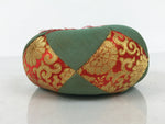 Japanese Buddhist Orin Bell Singing Bowl Fabric Pillow Vtg Teal Red Gold BA887