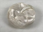 Japanese Buddhist Orin Bell Singing Bowl Fabric Pillow White Tassel Floral BA898