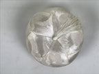 Japanese Buddhist Orin Bell Singing Bowl Fabric Pillow White Tassel Floral BA898