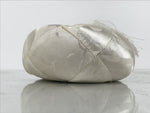 Japanese Buddhist Orin Bell Singing Bowl Fabric Pillow White Tassel Floral BA898