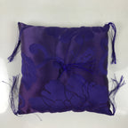 Japanese Buddhist Orin Bell Singing Bowl Silk Fabric Pillow Square Purple BA554