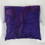 Japanese Buddhist Orin Bell Singing Bowl Silk Fabric Pillow Square Purple BA554