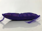 Japanese Buddhist Orin Bell Singing Bowl Silk Fabric Pillow Square Purple BA554