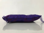 Japanese Buddhist Orin Bell Singing Bowl Silk Fabric Pillow Square Purple BA554