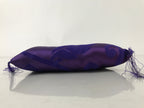 Japanese Buddhist Orin Bell Singing Bowl Silk Fabric Pillow Square Purple BA554