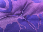Japanese Buddhist Orin Bell Singing Bowl Silk Fabric Pillow Square Purple BA554