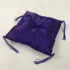 Japanese Buddhist Orin Bell Singing Bowl Silk Fabric Pillow Square Purple BA554